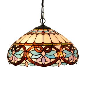 Lámpara de Araña China de 40 cm, Estilo Barroco Retro, para Bar, Comedor, Dormitorio, Lámpara Colgante de Cristal de Colores Estilo Tiffany, Artesanía - Product Image 1