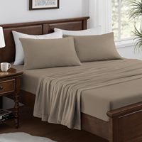 Parure de draps en flanelle polaire 100% polyester, taille King, ultra douce, antistatique, 4 pièces (1 drap-housse 80x78 pouces, 1 drap plat, 2 taies d'oreiller)