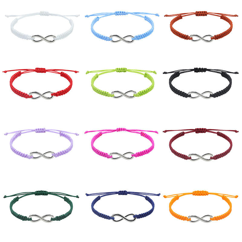 Fashion Infinity Number Couple Bracelet Braided Bangle Wrist