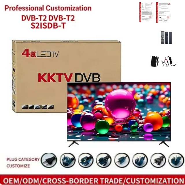 Factory Direct Sales of 55 Inch Frameless Design Ultra-thin Android System Customized Digital Smart TV with Multiple Interfaces
