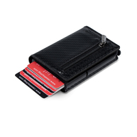 CASEKEY Billetera Porte-cartes magnétique Portefeuille en cuir RFID Porte Carte Porte-monnaie Porte-cartes en cuir à trois volets Portefeuille