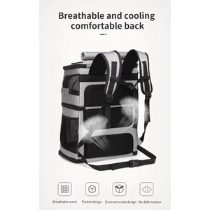 Sac à dos pour animaux de compagnie de luxe à double couche, le plus populaire de 2022, fabriqué par une usine BSCI, sac à dos souple pour chat et autres animaux de compagnie. - Product Image 5