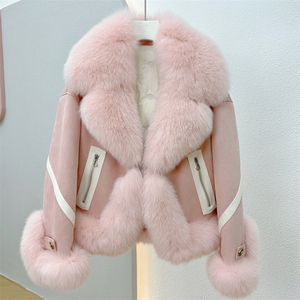 OFTBUY hiver épaissi populaire naturel fourrure de renard costume col épais chaud nouvelle mode daim duvet d'oie doublure manteau exquis - Product Image 2