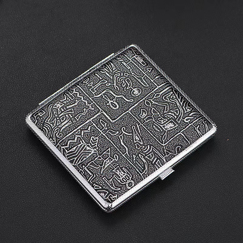 Silver-edged rubber band with Egyptian leather texture