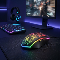 Souris de jeu SHIPADOO, 4 boutons, ergonomique, filaire USB, avec lumière RGB respirante, 3 DPI réglables (800, 1200, 1600) pour jeux et bureau