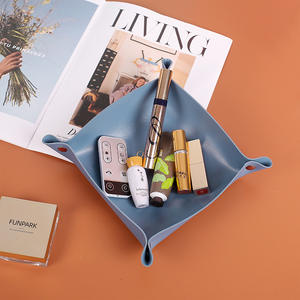 Bandeja de Pu, caja de almacenamiento de mesa plegable, joyería, llave, moneda, organizador de escritorio, mesita de noche de entrada, decoración de oficina en casa - Product Image 2