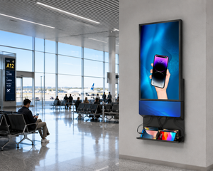 Stasiun Pengisian Daya Digital Signage yang Dipasang di Dinding EKO 2 Layar Iklan HD 32 Inci dengan Pengisian Cepat PD20W - Product Image 2