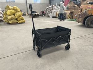 Carrito Plegable de Cuatro Ruedas para Exteriores con Cubierta, Accesorio para Carretilla de Empuje y Arrastre, Ideal para Compras, Jardín, Camping, Playa, con Toldo Plegable y Herramientas - Product Image 6