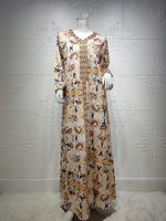 Robes imprimées Burka Abaya de Dubaï en gros, prêtes à être expédiées, vêtements islamiques pour femmes arabes, Kaftan, robe longue musulmane pour femme