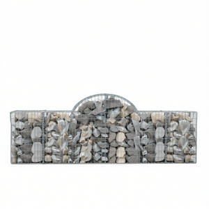 Cesto Gabion ad Arco 78.7x11.8x31.5 Pollici in Ferro Zincato per Decorazione Esterna del Giardino - Product Image 1