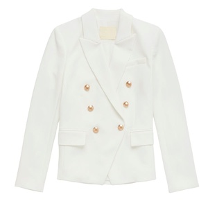 Venta <span class=keywords><strong>al</strong></span> por mayor <span class=keywords><strong>de</strong></span> moda elegante señoras Oficina abrigo mujeres traje <span class=keywords><strong>de</strong></span> color personalizado negro manga larga chaqueta <span class=keywords><strong>de</strong></span> doble botonadura para las mujeres - Product Image 5