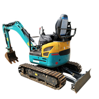 Mini-excavatrice sur chenilles d'occasion U17-6, 1,8 tonnes, moteur haute performance, pompe, rotation de la flèche zéro, garantie 1 an, à vendre