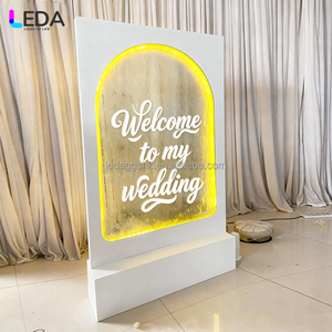 LEDA Custom Wedding <b>Reception</b> Entrance Stand LED Water Ripple Backdrop Wedding Event <b>Sign</b> for Arabic and Western Style Decor - Product Image 6