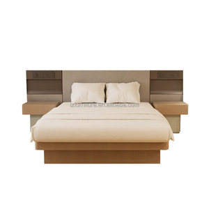 Hotel <b>Bed</b> Manufacturer Cheap Wholesale Price Custom King <b>Queen</b> Wood MDF Platform <b>Bed</b> with Integrated Headboard & Nightstand - Product Image 2
