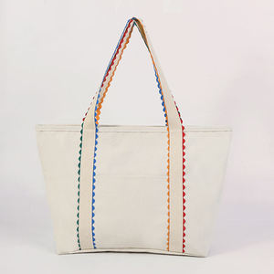 Custom Printed logo Personalized <b>Tote</b> <b>Bag</b> Large Crossbody Cute Shipping <b>Bag</b> Ruffle Canvas <b>Tote</b> <b>Bag</b> with Zipper - Product Image 1