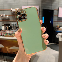 Étui de téléphone de luxe, nouveau design, plaqué or, style mignon, étui souple en TPU tendance pour iPhone 17 16 15 14 13 12 11 Pro Max