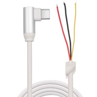 Câbles de charge angulaires Type-C, câbles de charge rapide PD 3 cœurs, clips de fixation, connecteurs SR étamés, périphériques externes, longueur 3 mètres