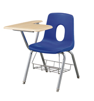 Chaises d'étude combinées avec tablette d'écriture, chaises d'étude pour étudiants en plastique bleu, meubles d'école, bureau d'entraînement à prix avantageux, vente chaude
