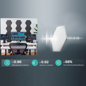 Paneles Acústicos Hexagonales Modernos de <span class=keywords><strong>Fieltro</strong></span>, Alta Densidad, Ecológicos, Hechos a Mano, Adhesivos de Pared Insonorizantes Oscuros para Hogar, Oficina y Juegos - Product Image 3