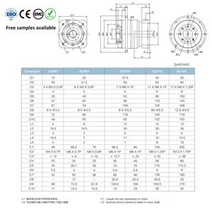 Планетарный редуктор AD064N для робототехники и упаковки и CNC с передаточным числом рамы 64 мм 4-100 1 или 2 ступени 50 нм 3000 об/мин - Product Image 2