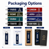 Porte-clés souvenir de voyage personnalisé, porte-clés en tissu brodé personnalisé pour motards, voitures, sacs à dos, vente en gros