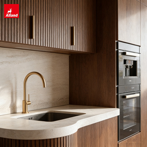 Allandgroup - Gabinetes de Cocina Contemporáneos de Madera Natural con Listones, Fabricados en Madera de Nogal Americano, con un Mueble de Cocina <span class=keywords><strong>Muy</strong></span> Alto - Product Image 6