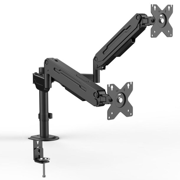 Hot Sales Gas Spring Dual Arm Monitor Mount Suit for 17-32'' Screen Max Loading 8kgs Cable Management for Office/Home
