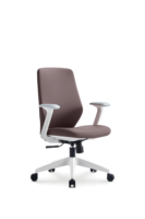 Chaise de bureau exécutive moderne ergonomique réglable pivotante à dossier moyen en PU pour le personnel de bureau et à domicile