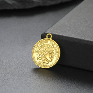 Charme vintage en acier inoxydable Alexandre le Grand plaqué or, pendentif de <span class=keywords><strong>la</strong></span> <span class=keywords><strong>civilisation</strong></span> <span class=keywords><strong>grecque</strong></span> antique pour collier et bracelet - Product Image 5