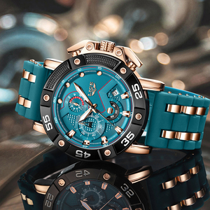 LIGE LG89215 Reloj de mano azul Reloj de cuarzo Deportes Negocios Moda Luminoso Impermeable Cronógrafo Reloj de pulsera de alta calidad para hombres - Product Image 3