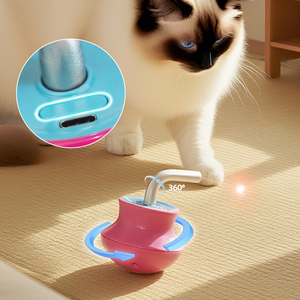 Jouet laser interactif pour animaux de compagnie rechargeable par USB, base oscillante, pointeur laser rotatif automatique à 360 degrés, gyroscopique - Product Image 1