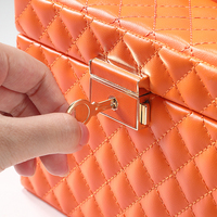Boîte de rangement pour bijoux en cuir PU portable pour femmes DIGU, boîte de rangement pour bijoux, emballage cadeau, boîte de rangement pour bijoux de voyage avec logo personnalisé