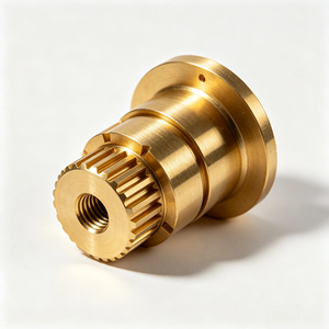 Conector de Engranaje de Latón Torneado CNC de Alta Precisión, Piezas de Transmisión de Latón Roscadas y Moleteadas Personalizadas OEM Según Sus Dibujos - Product Image 1