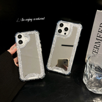 Étui de téléphone en diamant brillant de luxe fait à la main pour iPhone 16 Pro Max 15 13 14 Plus 12 Pro 11 XR Plus 6 7 8