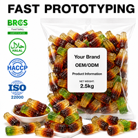 Bonbons gélifiés halal au goût de fruits acidulés et sucrés en forme de bouteille de cola, vente en gros, fabrication sur mesure OEM ODM, marque privée, fabricant TIKTOK