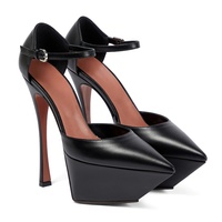 Chaussures de soirée sexy grande taille, escarpins à talons hauts pour femmes, bout pointu, bride à boucle à la cheville, plateforme haute, chaussures de créateur de luxe