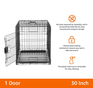 2023 New Selling Luxury Heavy Duty Iron Frame Collapsible Dog Cat Rabbit Puppy Folding <b>Crate</b> Push-Up Closure Sustainable Box - Product Image 2