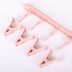 Windproof buckle 8 clips underwear and socks drying rack plastic hanger - Product Image 5