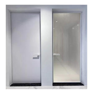 Augurare Design rustico <span class=keywords><strong>grigio</strong></span> vetro temperato con cornice in alluminio francese <span class=keywords><strong>porta</strong></span> a <span class=keywords><strong>battente</strong></span> anteriore in acciaio per interni - Product Image 4