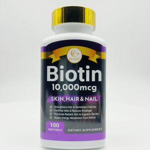 Biotina de Alta Potencia 10000mcg, Suplemento Dietético <span class=keywords><strong>para</strong></span> Adultos <span class=keywords><strong>para</strong></span> el Crecimiento del Cabello y <span class=keywords><strong>la</strong></span> Fuerza de las Uñas, Piel Radiante, Cápsulas de Gel Suave con Vitamina B7 - Product Image 5
