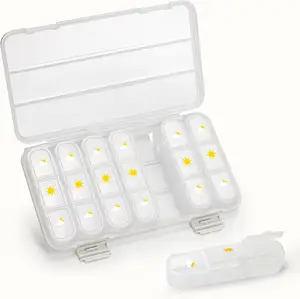 2023 New Design Plastic 7 day pill box Weekly Pill organizer Case Medication Reminder Pill Dispenser