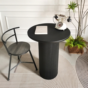 Table basse décorative ronde en bois noir de style européen moderne INNOVA pour salon - Product Image 2