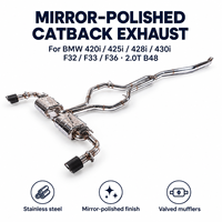 Système d'échappement Catback en acier inoxydable poli miroir pour 420i/425i/428i/430i 2.0T F36/F33/F32 B48 avec silencieux à valve