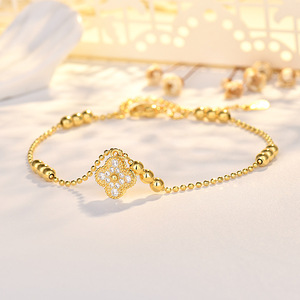 Women's Lightweight Luxury Genuine <b>Cute</b> Adjustable Clasp Design Zircon Flower Full Diamond Fine Charm <b>Bracelet</b> - Product Image 3