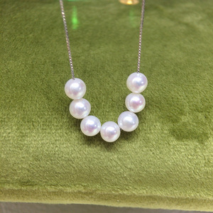 Chaîne de pull 45 cm en argent S925 avec pendentif en forme de fleur de perle d'eau douce Aurora de qualité 5A, 5-6 mm, blanc, vente en gros Luoluotong - Product Image 1