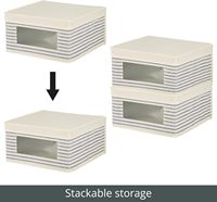 Scatola portaoggetti impilabile in tessuto con finestra/coperchio frontale - Organizza e conserva vestiti e coperte in camera da letto, ufficio, ripostiglio