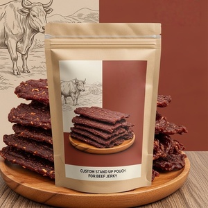 ถุงเนื้ออบแห้งพิมพ์ลายตามสั่ง ถุงมายลาร์แบบตั้งได้ ซิปล็อคปิดผนึกได้ บรรจุภัณฑ์อาหารแบบมีหน้าต่างแบบด้าน ถุงเนื้อบิลตอง รับผลิตแบบ OEM - Product Image 2