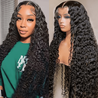 Perruques brésiliennes en cheveux humains naturels, densité 200, ondulées, avec dentelle transparente HD 13x4, sans colle, vente en gros