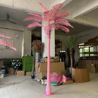 High End künstliche rosa Palme 2,5 m 3m PE Pink Kokosnuss baum Seide Blätter Baum Pflanze für Outdoor Wedding Mall Beach Decor