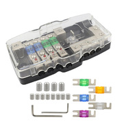 Bloque de Distribución de Fusibles ANL de 2 Entradas y 4 Salidas, Caja de Fusibles Multifuncional de 4 Vías para Modificación de Amplificador de Audio para Automóvil